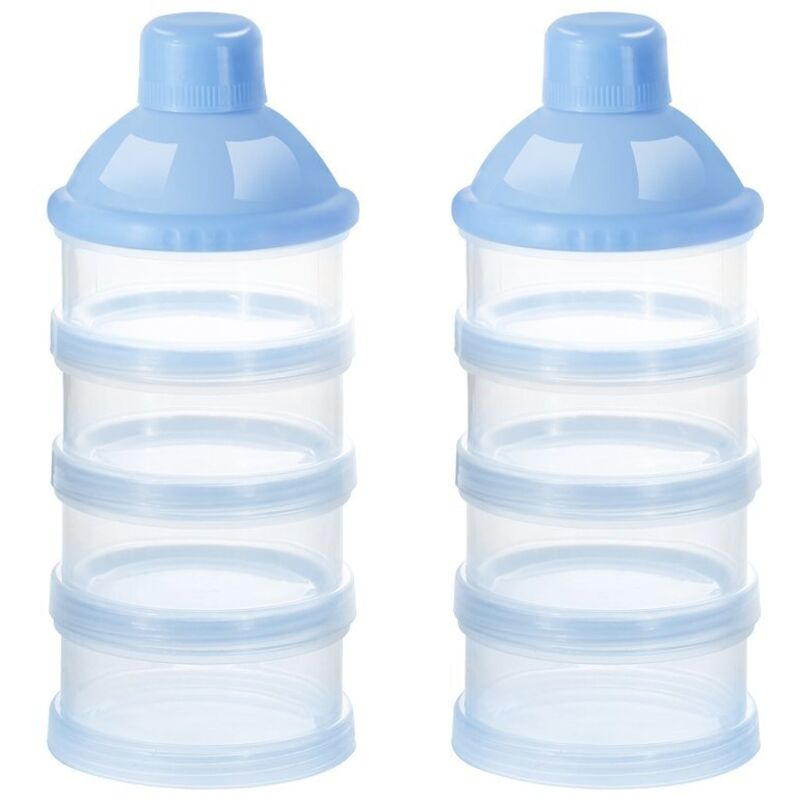 Tragbarer Babyflaschenspender, stapelbare Reiseflasche mit 4 Fächern für Flaschenfütterung, Behälter für Milchpulver und Babynahrung, BPA-frei