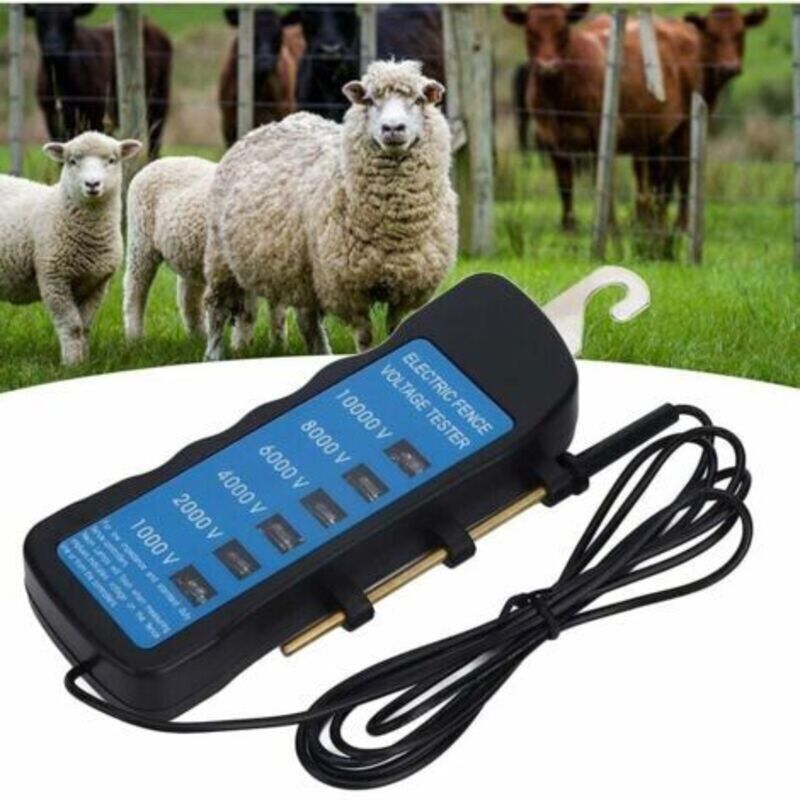 Tragbarer Elektrozaun-Spannungsprüfer mit 6 LEDs, für Landwirtschaft, Vieh- und Gartenzaun