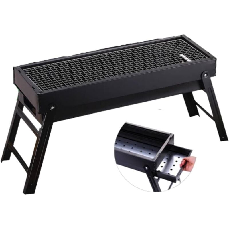 Shmshng - Tragbarer Grill, Holzkohlegrill 60 x 33 x 20,5 cm - RWPortable Barbecue
