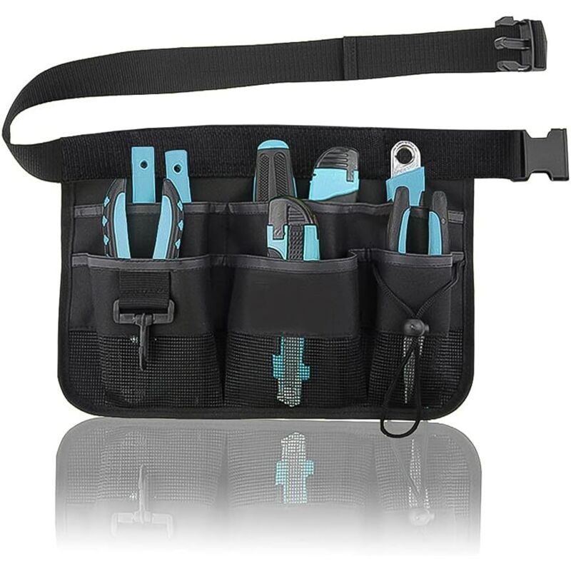 Tragbarer Gürtel für Gartengeräte, Gürtel für Gartengeräte, verstellbare Gürteltasche für Gartengeräte (schwarz)