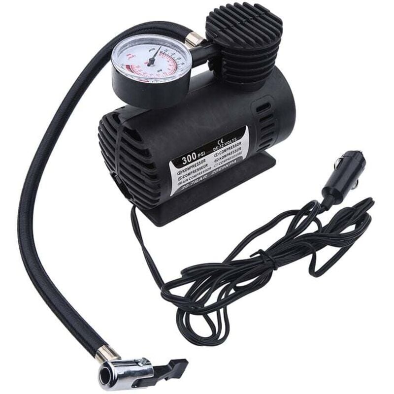Tragbarer Luftkompressor, 12-Volt-Elektro-Autoreifenpumpe, 300 PSI