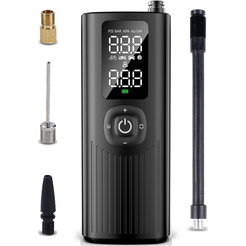Tragbarer Luftkompressor für Auto-, Fahrrad-, Motorradreifen, Luftballons, 150 psi elektrische Pumpe mit Manometer, einfacher und intelligenter