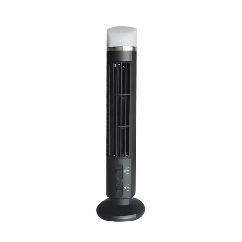 Tragbarer Luftkühler-Ventilator, Stromlinienförmiger Turmventilator mit led, Kraftvoller Wind, Platzsparend, Flügelloses Design, USB-Schnittstelle