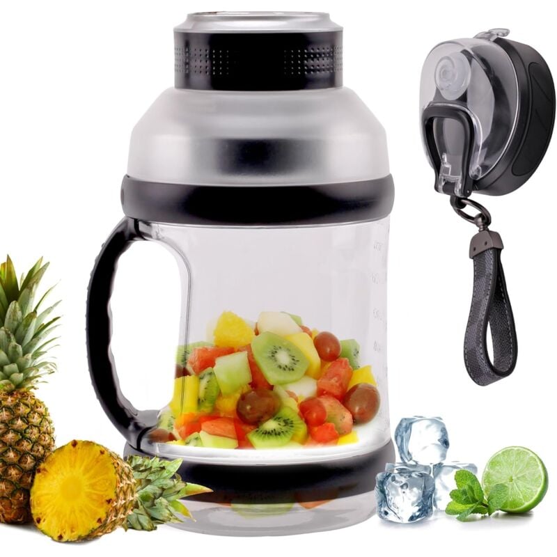 Tragbarer Mixer, Mixer in persönlicher Größe für Shakes und Smoothies, 67,6 Unzen extra großes Fassungsvermögen, 6 Eiszerkleinerungsklingen,