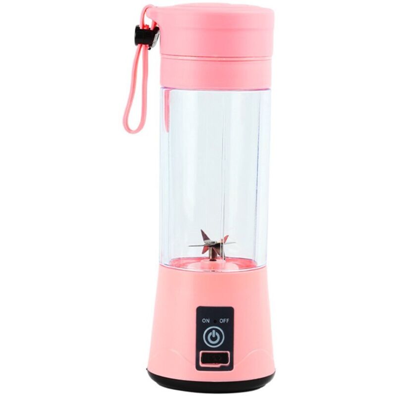 Tragbarer Standmixer, 380 ml, BPA-frei, Mini-Standmixer, Multifunktionsmixer, USB-C-Ladegerät – rosa