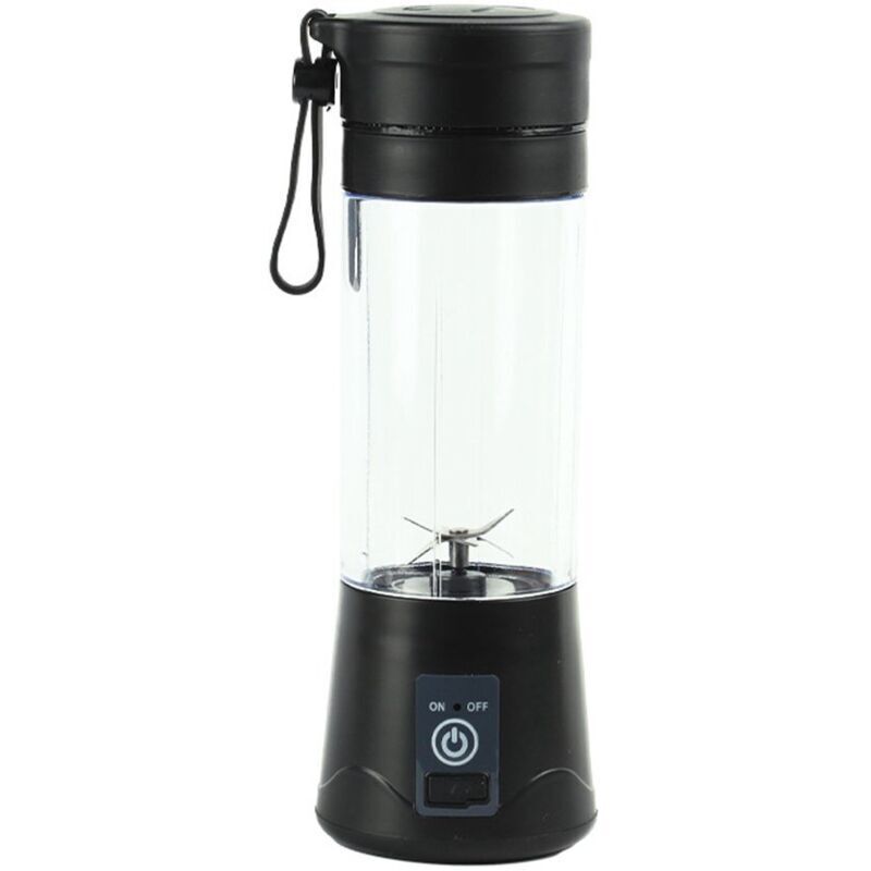 Tragbarer Standmixer, 380 ml, BPA-frei, Mini-Standmixer, Multifunktionsmixer, USB-C-Ladegerät – Schwarz