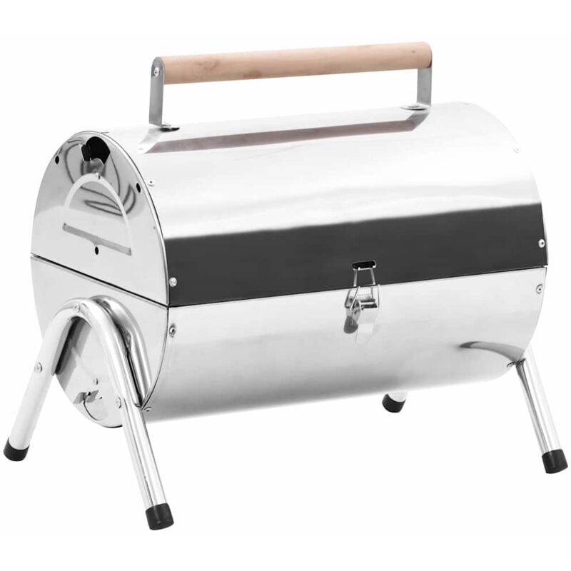 Tragbarer Tisch-Holzkohlegrill Edelstahl Doppelrost Vidaxl