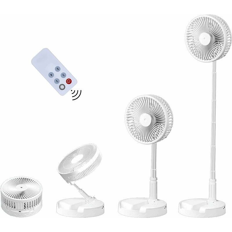 Tragbarer und faltbarer Tisch- und Schreibtischventilator, verstellbarer Ventilator, Standventilator, USB-wiederaufladbarer Ventilator, 4