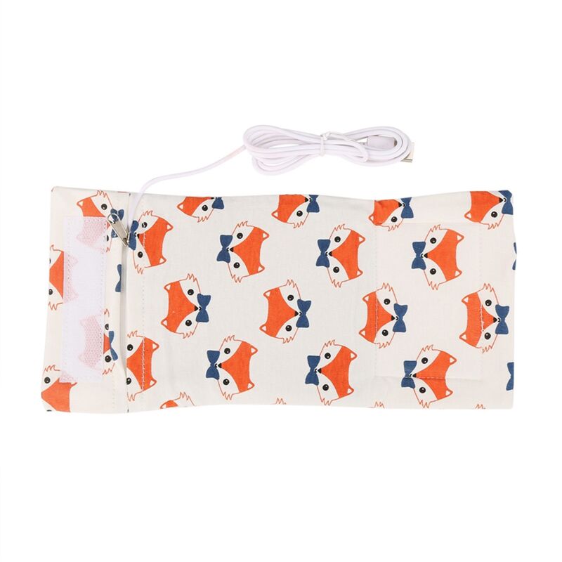 Tragbarer USB-Flaschenwärmer für Babys – Verstellbare Heizdecke (Fuchs) – Reisegerät