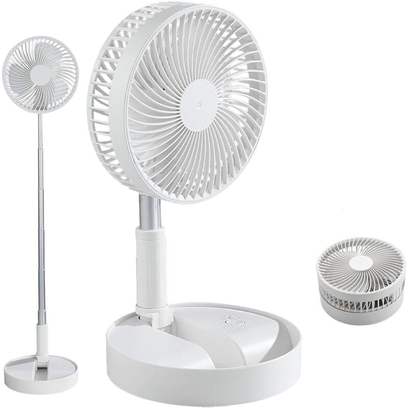 Tragbarer Ventilator mit Fernbedienung, faltbarer leiser Ventilator, Tischventilator – 7200 mAh wiederaufladbarer Akku, USB-Aufladung