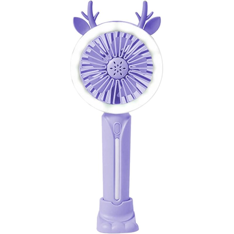 Tragbarer Ventilator, wiederaufladbar über USB, praktisch, geeignet für Studenten und Büros, kleiner tragbarer Ventilator, lila