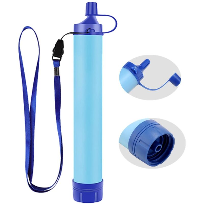 Tragbarer Wasserfilterstrohhalm für unterwegs, ideal für Wandern, Camping, Angeln, Jagen, Outdoor-Abenteuer und Trekking. Spiralförmiger Boden.
