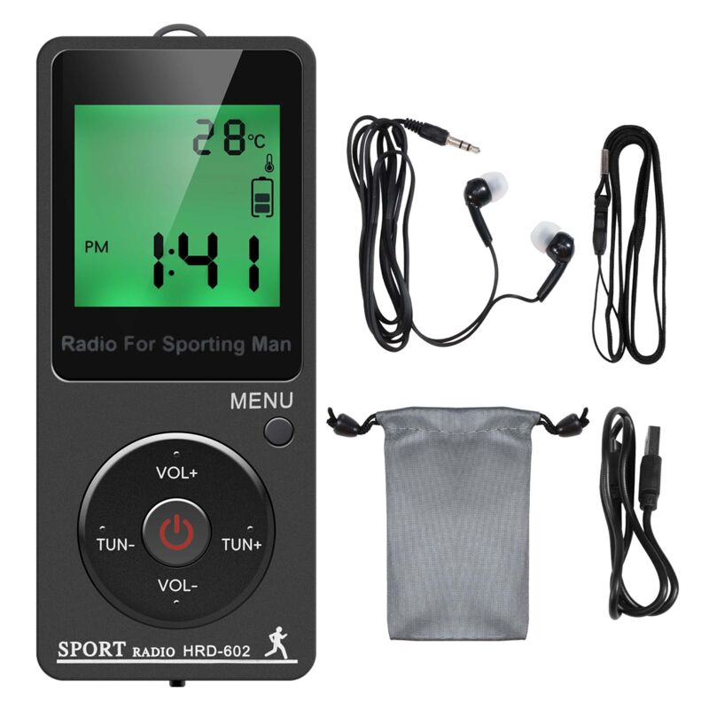 Tragbares am FM-Radio PersöNliches Radio mit KopfhöRern-Radio Wiederaufladbarem Digitalanzeige Stereo-Radio