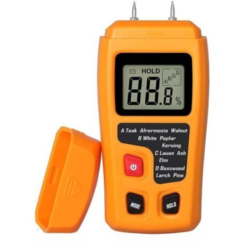 Tragbares Holzfeuchtemessgerät, LCD-Feuchtemesser zur Holzfeuchtebestimmung, zur Messung des Feuchtigkeitsgehalts von Brennholz und Papier