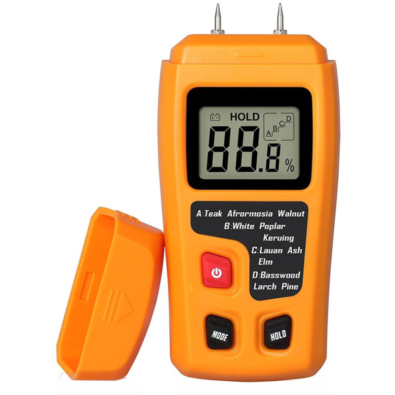 Tragbares Holzfeuchtemessgerät, LCD-Feuchtemessgerät zur Bestimmung des Holzfeuchtegehalts, zur Messung des Feuchtigkeitsgehalts von Brennholz und
