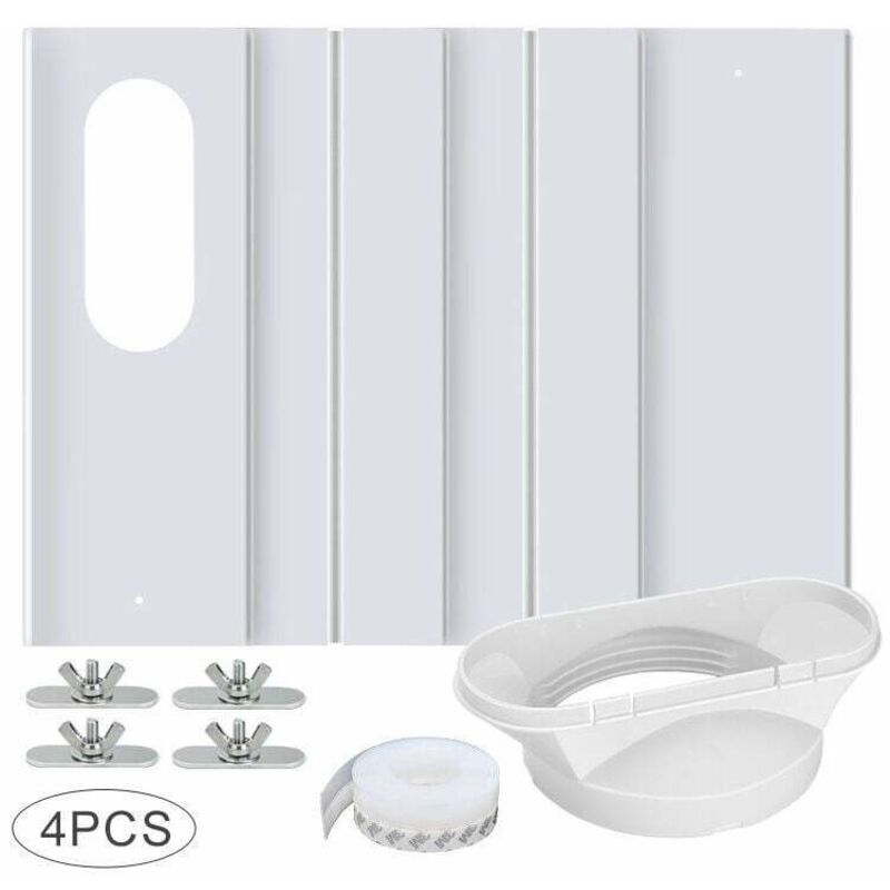 Tragbares Fenster-Kit für Klimaanlagen, mit Universalkupplung, verstellbarer Fensterdichtung aus verstärktem PVC-Panel, AC-Fenster-Entlüftungs-Kit