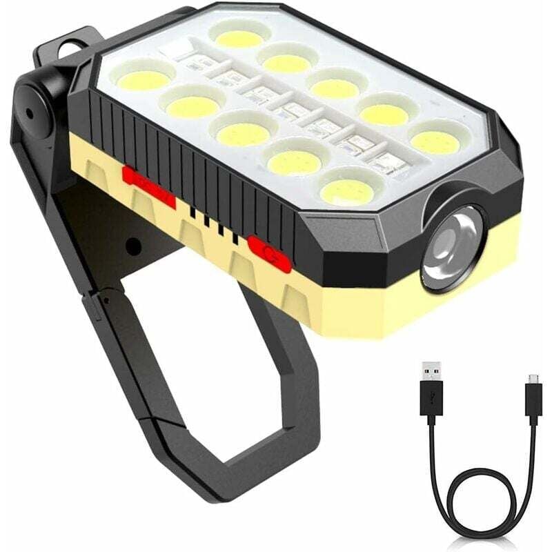 Tragbares LED-Flutlicht, 1500 Lumen, 4800 mAh, wiederaufladbare LED-Laterne, 30 W, tragbare Laterne mit USB-Taschenlampen, 4 Beleuchtungsmodi,