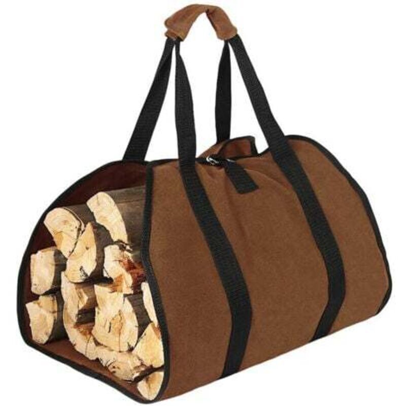 Tragetasche aus Canvas für Brennholz, extra große, tragbare Brennholz-Tragetasche für den Innenbereich, robuste Tragetasche mit Griffen für Camping