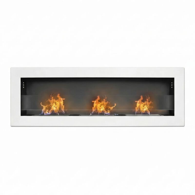 Traiano - Einbau-Bioethanol-Kamin 120 H40 cm, Bio-Kamin wei�