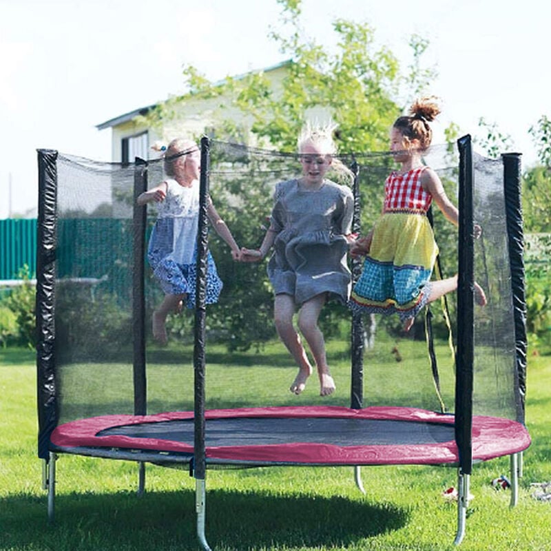 Haloyo - Trampolin Gartentrampolin Kindertrampolin Outdoor Trampolin Komplettset Sicherheitsnetz Rosa