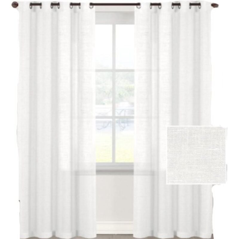 Transparente Gardinen mit Ringen – halbtransparente Gardinen mit Ringen für Fenster – Wohnzimmer – Schlafzimmer – Leinen – schlicht – elegante