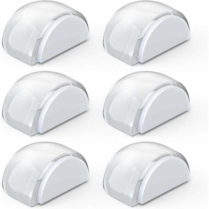 Transparente Türstopper, selbstklebender Türstopper für Böden und Parkett, Türstopper zum Schutz von Türen und Wänden, 6 Stück (halb – quadratisch)