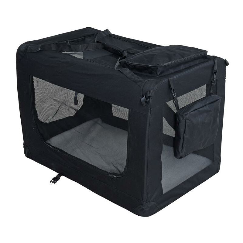 Estexo - Transportbox Hundebox Faltbox xxxl Transporttasche faltbar Tierbox Hunde Schwarz