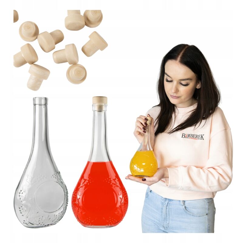 Traubenflasche 500ml Glasflaschen für Liköre, Alkohol, Wein, Schnaps 0,5l