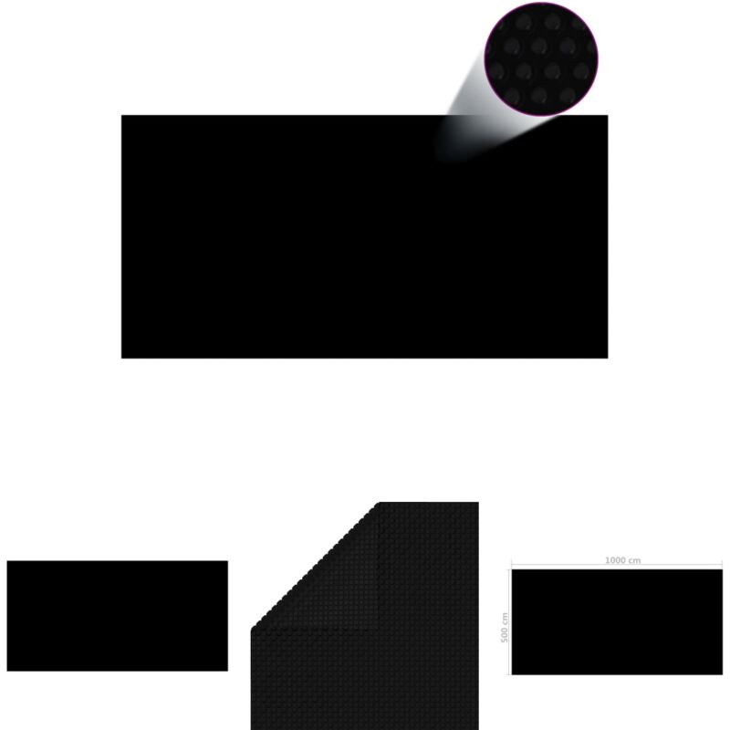 Treibende Pool Solarfolie rechtecking 10 x 5m Pools, schwarz - Poolabdeckungen & -unterlagen - Schwarz