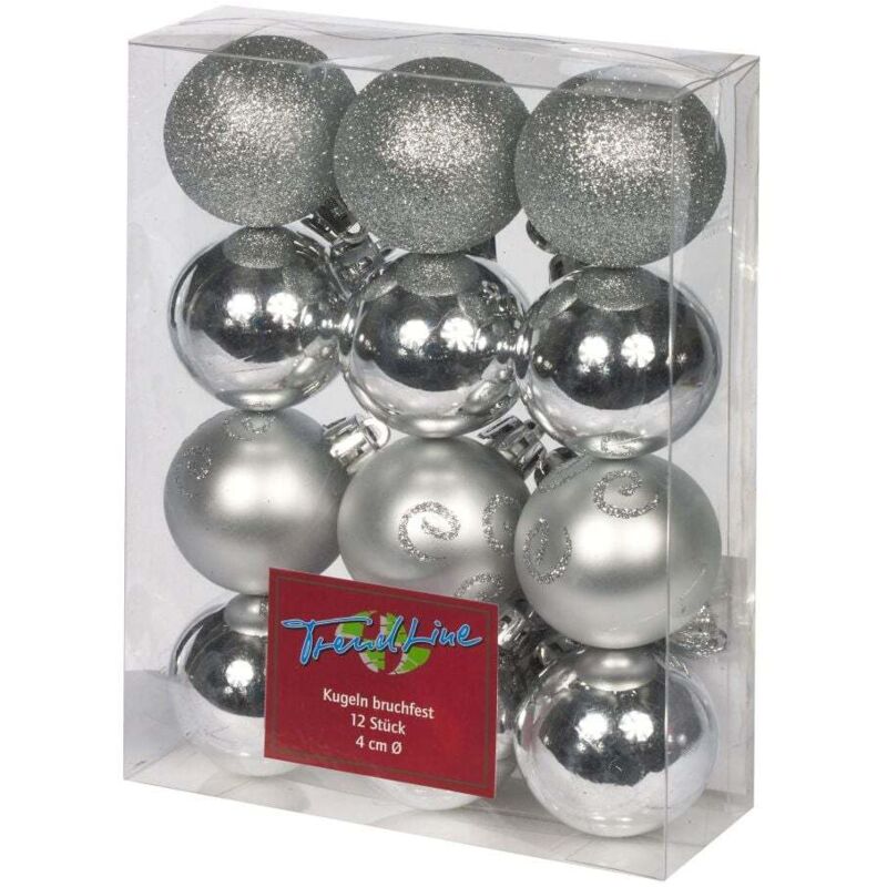 Trendline - Christbaumkugeln 12 Stk ø 4 cm Weihnachtskugeln Weihnachtsbaumkugeln