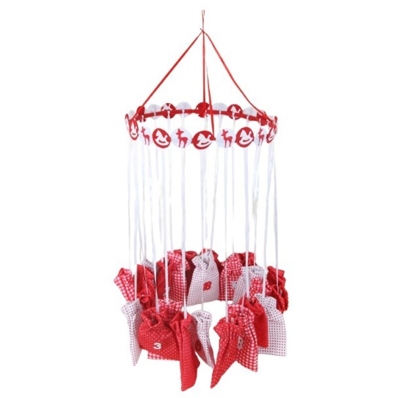 TrendLine Deko Adventskalender rot weiß zum befüllen Adventskalender