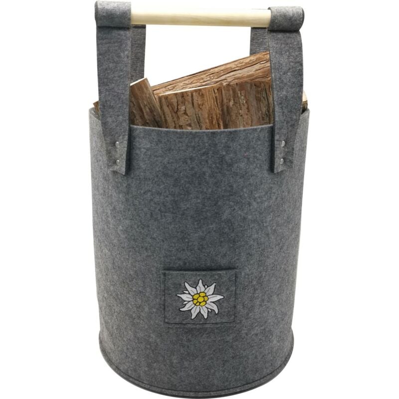 Holzkorb Filz 31 x 37 cm grau Körbe - Trendline