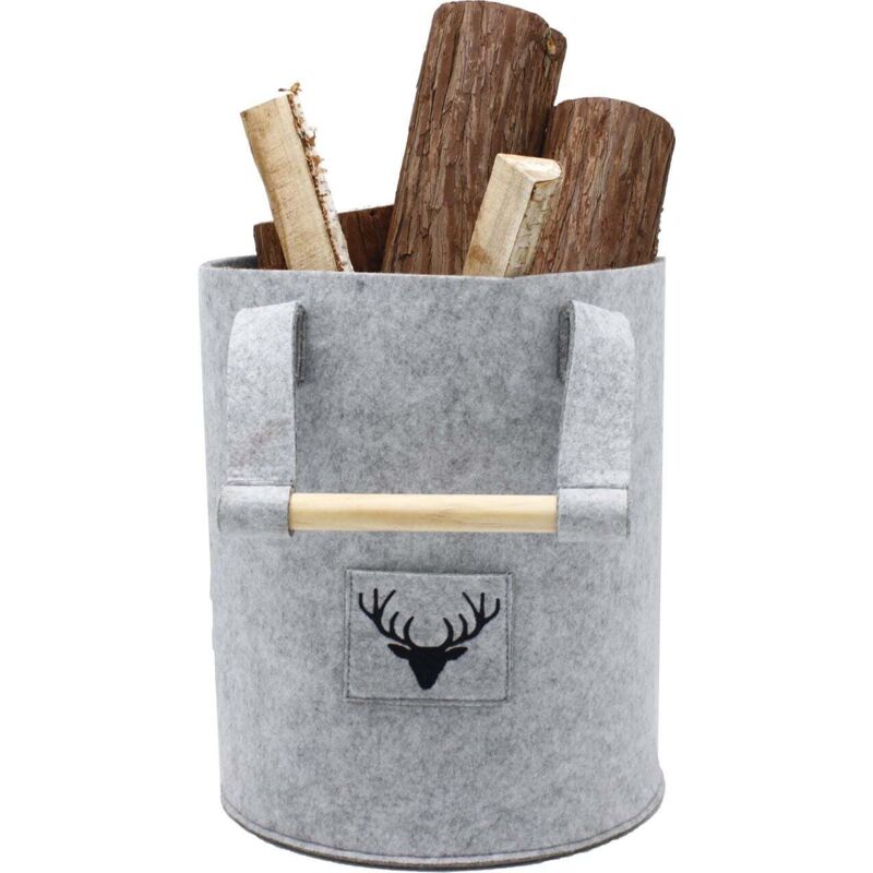 TrendLine Holzkorb Filz 28 x 35 cm grau Körbe