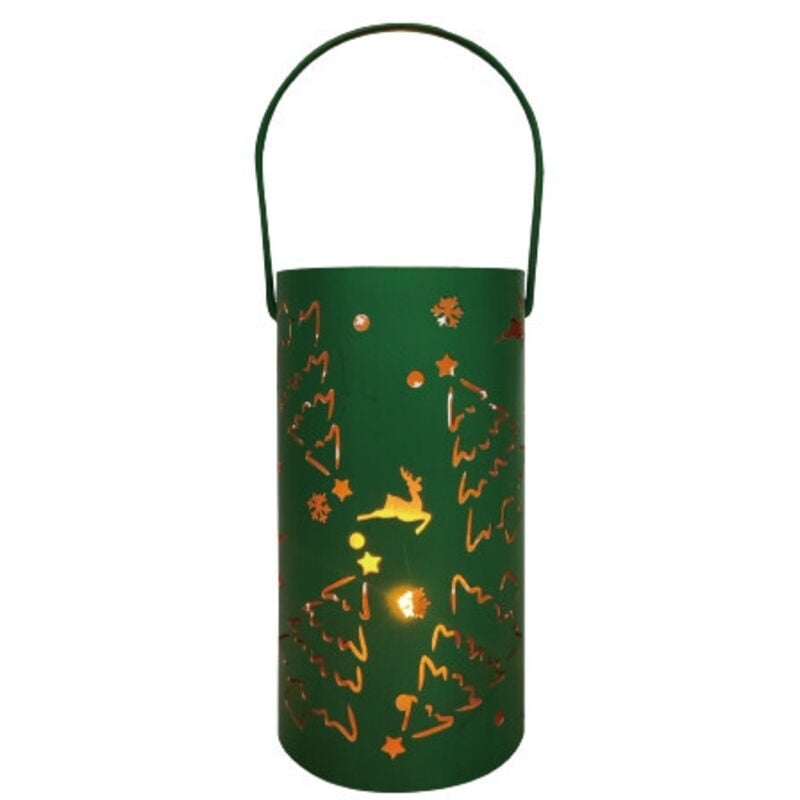 Led Laterne Metall ø 8 cm x 15 cm grün Laterne - Trendline