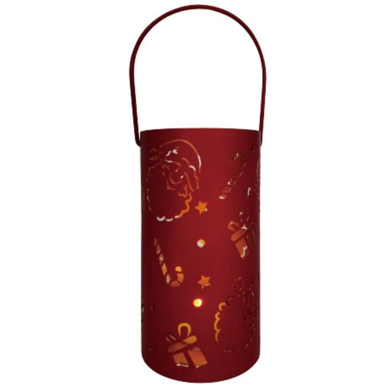 Led Laterne Metall ø 8 cm x 15 cm rot Laterne - Trendline