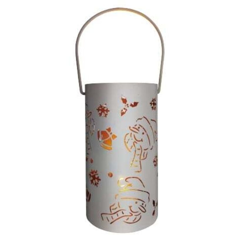 Led Laterne Metall ø 8 cm x 15 cm weiß Laterne - Trendline