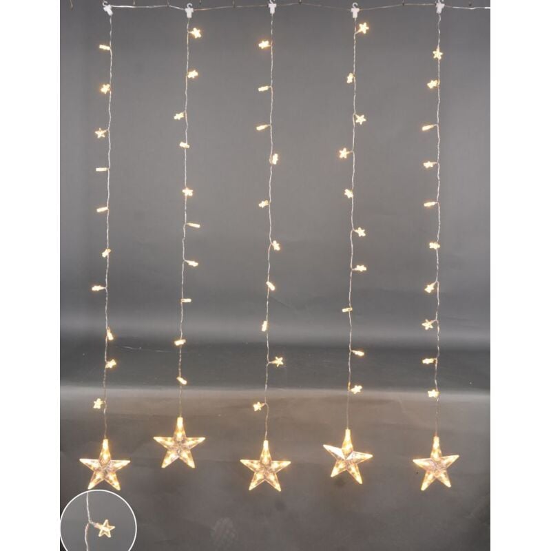 TrendLine Lichtervorhang 132 LED Sterne Timer Weihnachtsbeleuchtung Lichternetz
