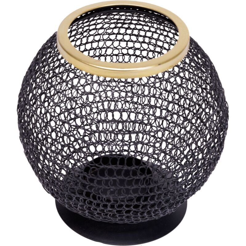 Laterne Metall 17 x 17 cm schwarz-gold Laterne - Trendline