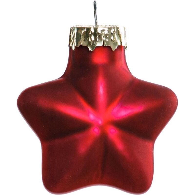 Mini-Glas-Sterne rot 12 Stück ø 4 cm Weihnachtsdekoration - Trendline
