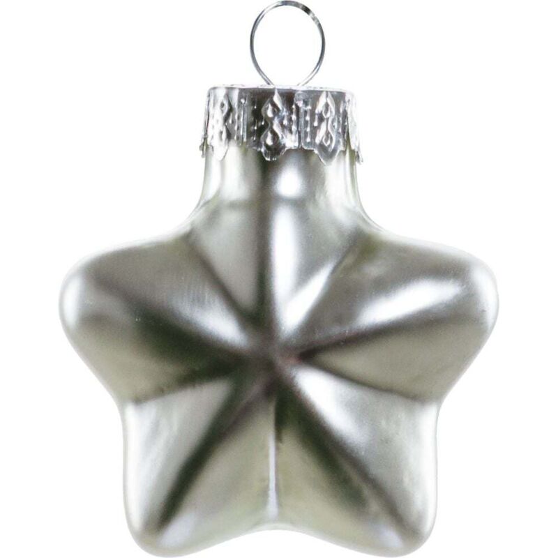 Trendline - Mini-Glas-Sterne silber 12 Stück ø 4 cm Weihnachtsdekoration Sterne