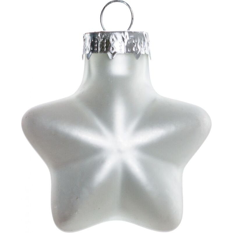 Trendline - Mini-Glas-Sterne winterweiß 12 Stück ø 4 cm Weihnachtsdekoration