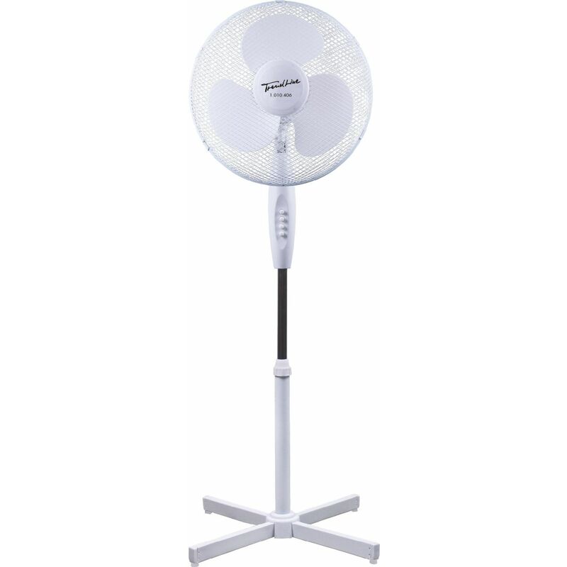 Trendline Standventilator 45 W weiß Ø 40 cm 3 Stufen Ventilator Luftkühler