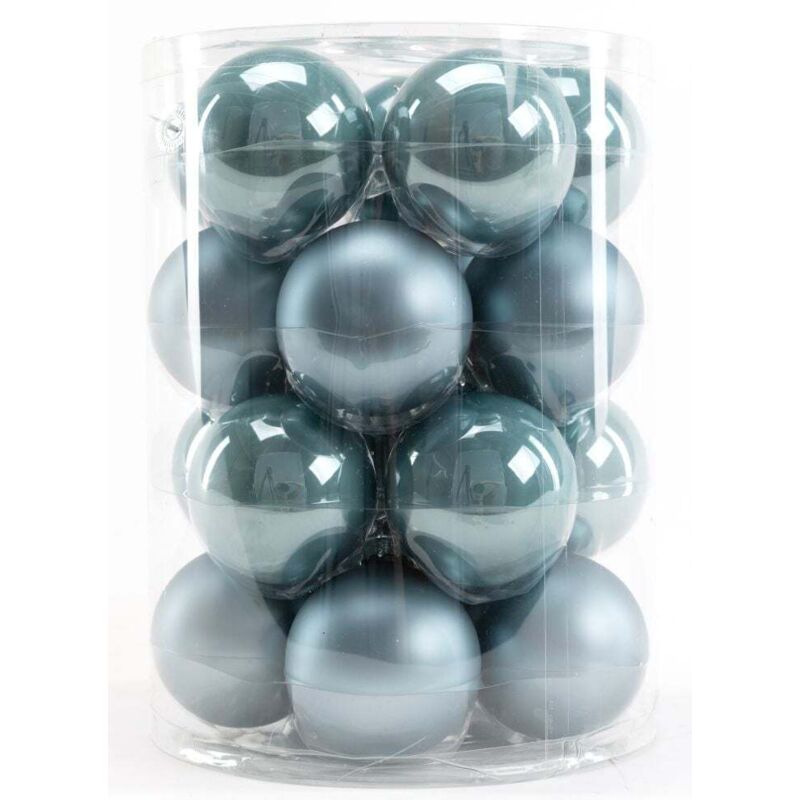 TrendLine Weihnachtskugeln aus Glas Ø60mm 20Stk dämmerungsblau Christbaumkugeln