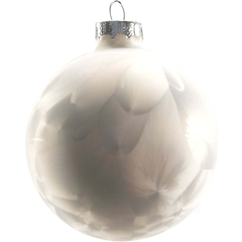 Trendline - Weihnachtskugeln aus Glas ø 80 mm 6 Stück weiß Christbaumkugeln Xmas