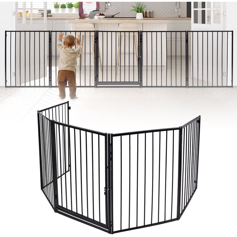Treppenschutzgitter Kaminschutzgitter Kinderschutzgitter Faltbar Absperrgitter Laufstall Türschutzgitter Schutzgitter Ofenschutzgitter für Kinder,