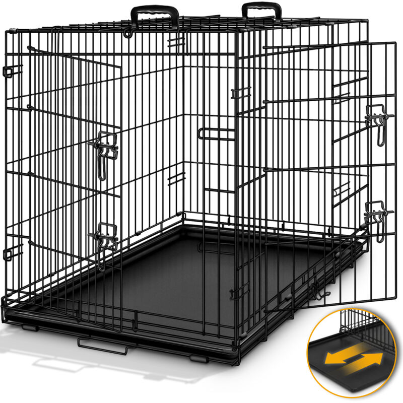 Tresko - Hundekäfig 107x71x77cm Metall Transportkäfig Auto Hundebox Transportbox faltbar Drahtkäfig