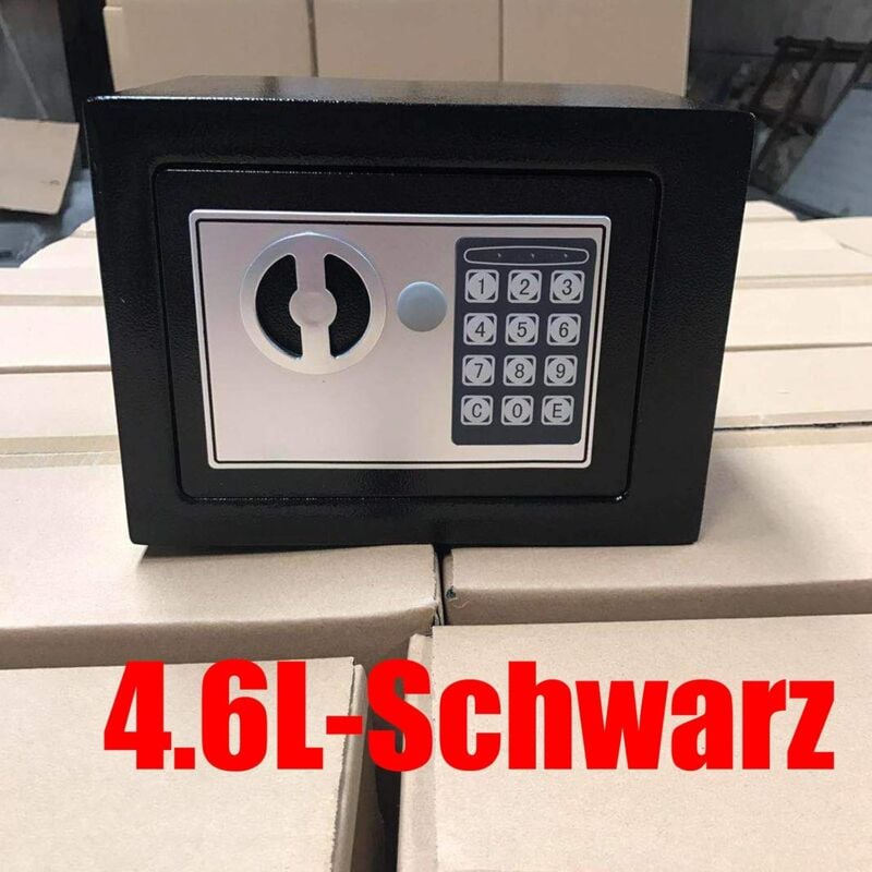 Dayplus - Tresor Klein Elektronischer Safe Minisafe Wandtresor Mini Tresor Stahlsafe Möbeltresor Wandsafe Elektronikschloss 2 Schlüssel -4.6L