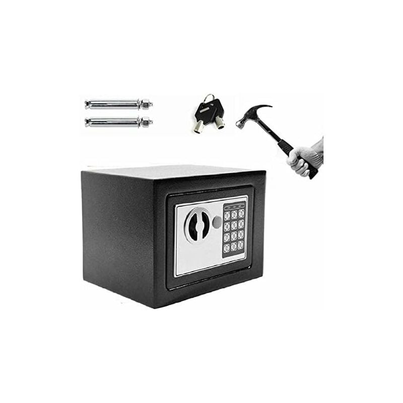 Tresor Klein Elektronischer Safe, Safe Tresor Möbeltresor Dokumententresor Geldschrank Wandtresor mit zahlenschloss und 2 Notschlüssel wasserdichte