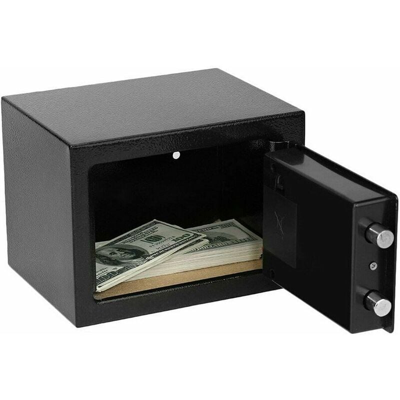 Tresor Möbeltresor Doppelbartschloss Eisenstahl Safe mit elektronischem Zahlenschloss und 2 Schlüsseln für Geschäft Bargeld/Geld/Schmuck/Wertsachen,