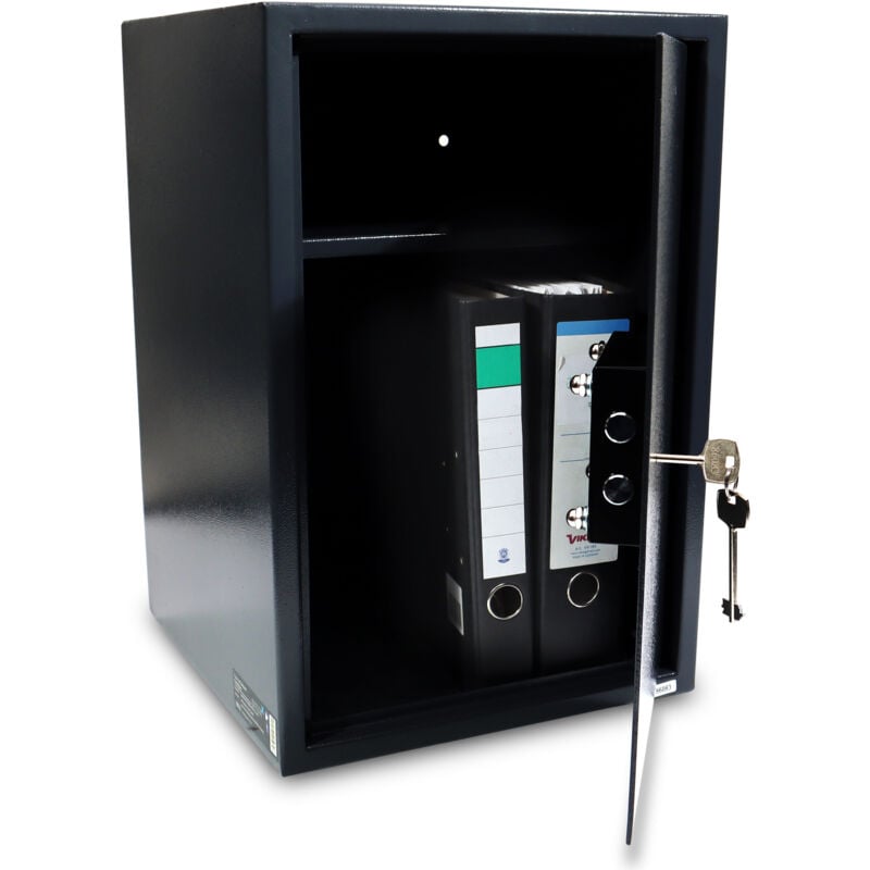 Tresor Möbeltresor Safe Aktentresor Sicherheitstresor Abschließbar mit Schlüssel für Büro und Daheim 35 x 36 x 52cm Schwarz